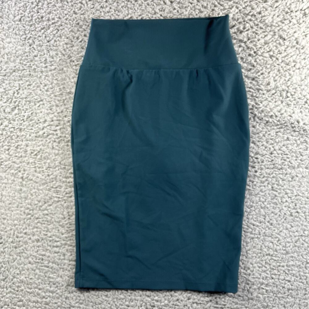 Halara Patitoff Flow High Waisted Ribbed Bodycon Midi Skirt Blue Size S NWT